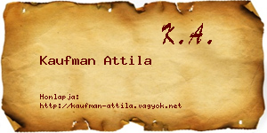 Kaufman Attila névjegykártya