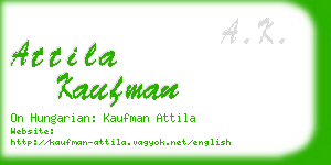 attila kaufman business card